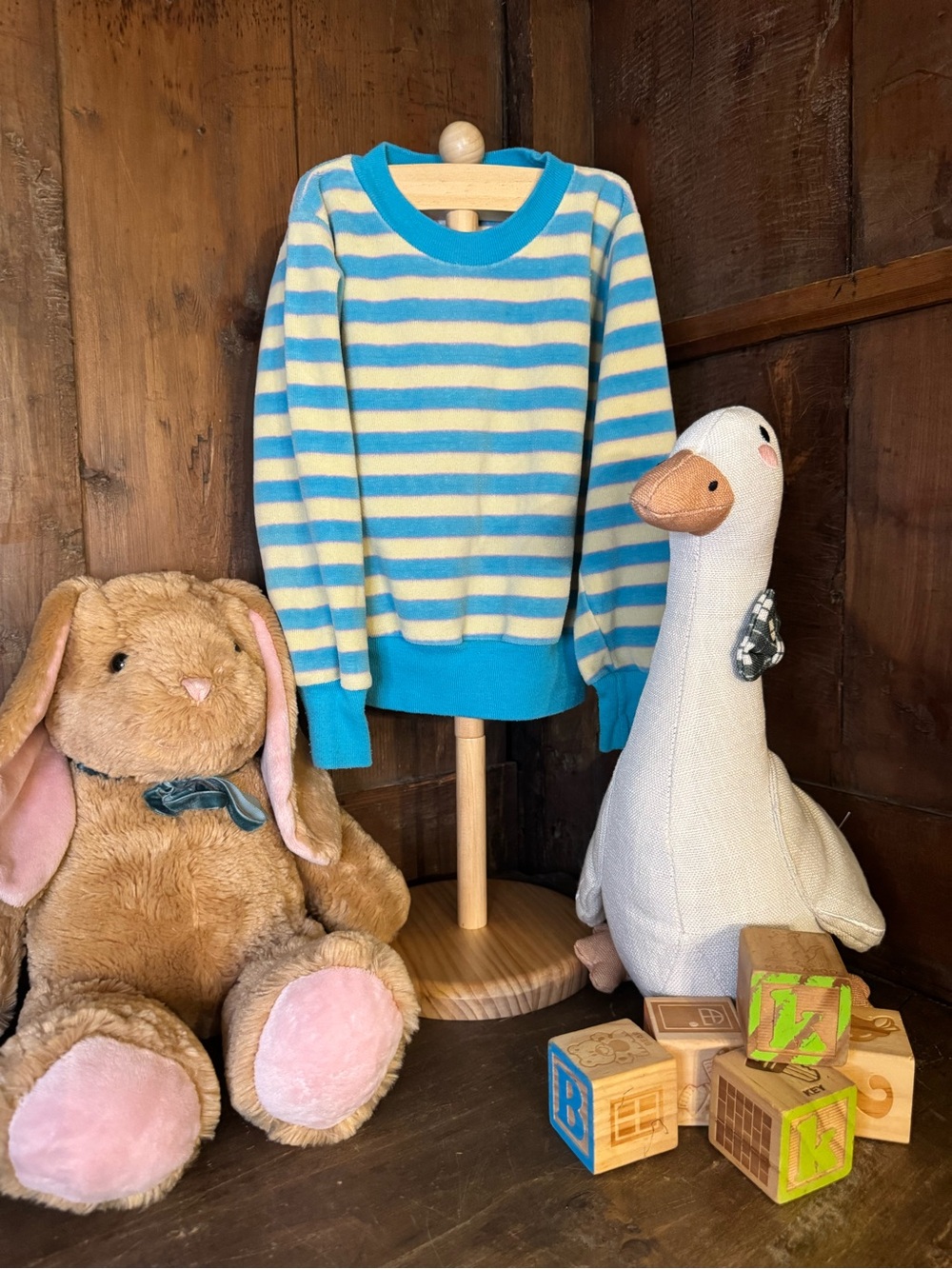 buster brown vintage Striped Blue and Cream Kids top